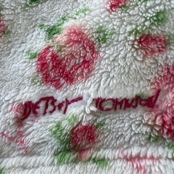 Betsey Johnson Baby Pink Rose Floral Plush Bunny Lovey Security Blanket Cottage - Picture 10 of 10